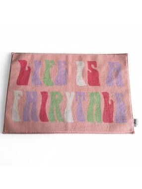 Disney Pink 'Life Is A Fairytale' Multicolor Letters Rug